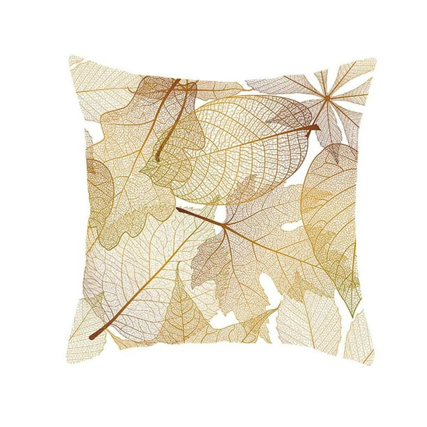 Home Gold Polyester Printed Pillow Sofa Cushion Cover Cover Plant Decor Case